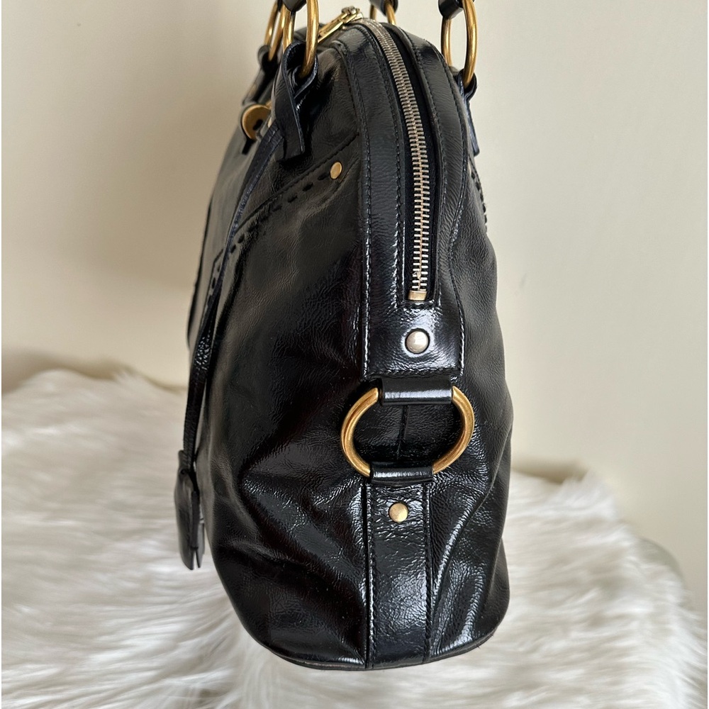 Yves Saint Laurent Black Shoulder Bag with Gold Accents - Picture 12 of 15